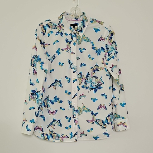 Talbots Tops - Talbots Cotton Butterfly Button-up Shirt Fairy‎ Whimsical Size Small